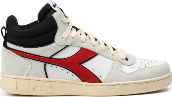 d2a665518f9d4490d4810d62dd61711a DIADORA Magic Basket Demi Cut Suede Leather White/Ferrari Red Italy