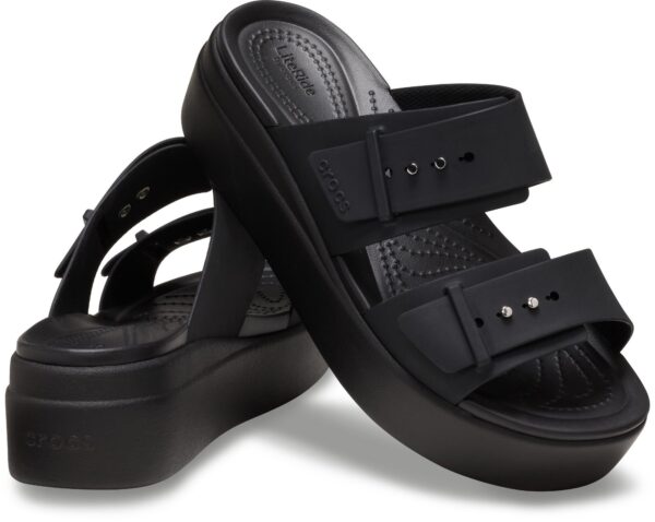 Crocs™ Brooklyn Sandal Low Wedge Women's Black