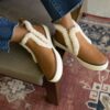 October Ecomm TOMS Leather Faux Fur Women's Bryce Sneaker Brown Sugar