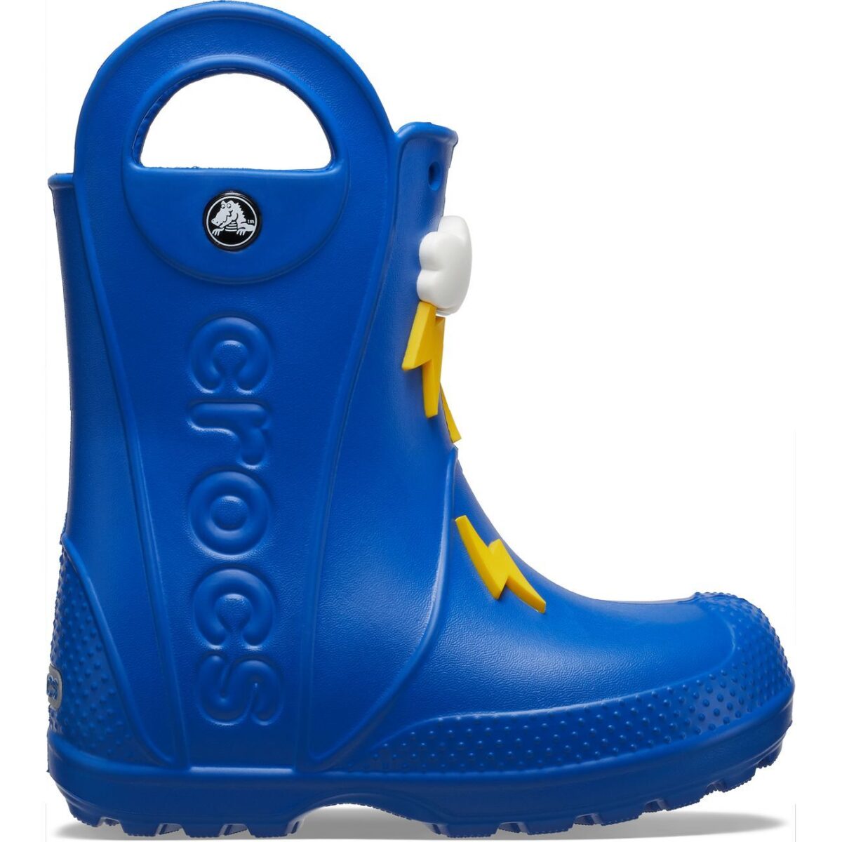 Crocs™ Handle It Lightning Bolt Rain Boot Kid's Blue Bolt