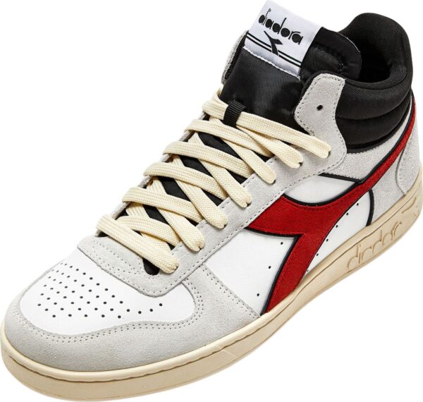 e512620dec463fc725c30844874801a2 DIADORA Magic Basket Demi Cut Suede Leather White/Ferrari Red Italy