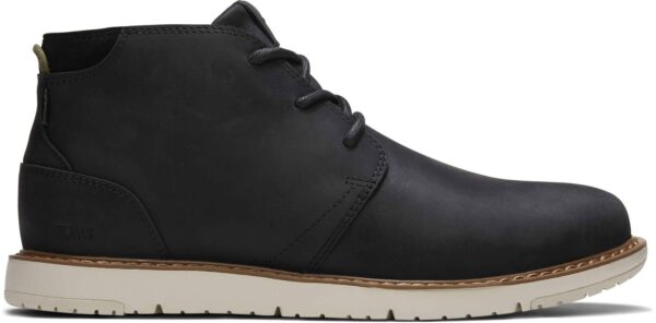 TOMS Leather Men's Navi Casual Boot Water Resistant Black