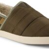 TOMS CANTEEN QUILTED WOVEN MEN'S SLIPPER 10021372 Olive