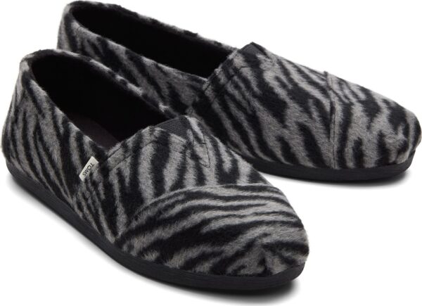 f69c7ec7a6e8e22c760dda13ebbc4476 TOMS Zebra Fleece Women's Alpargata Black
