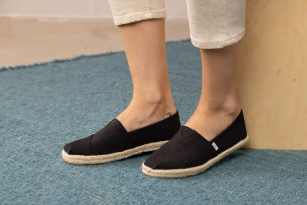 TOMS Recycled Cotton Women Alpargata Rope Black