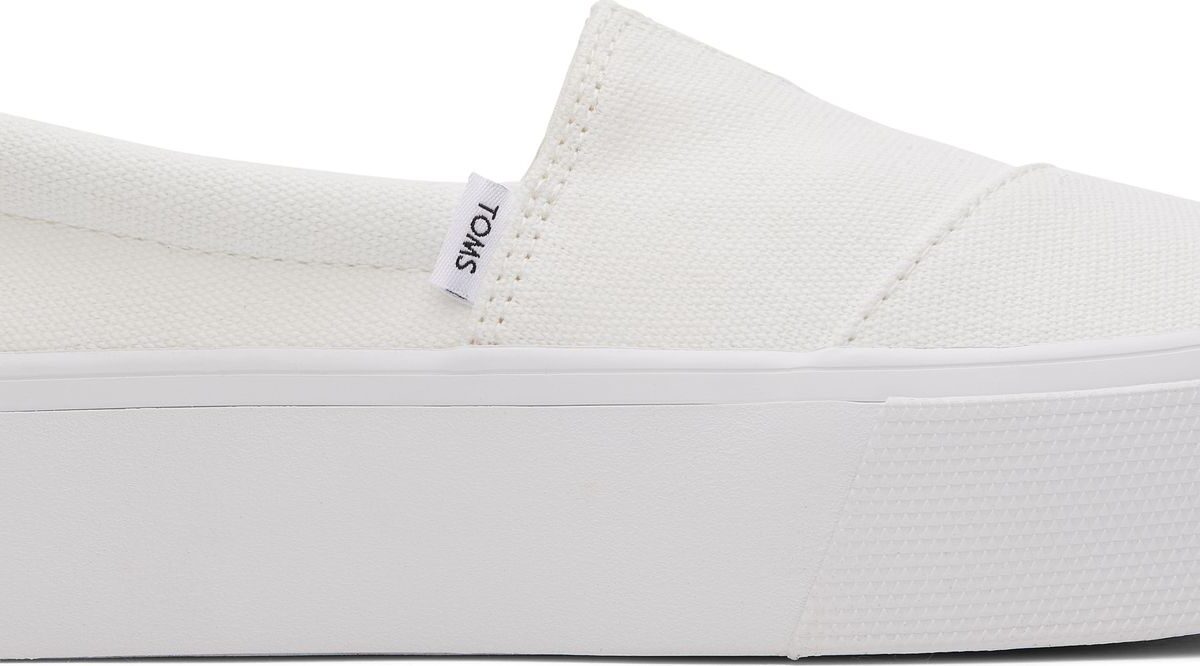 TOMS Washed Women Alpargata Fenix Slip-On Platform White