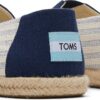 TOMS Recycled Cotton Stripes? Men Alpargata Rope Navy