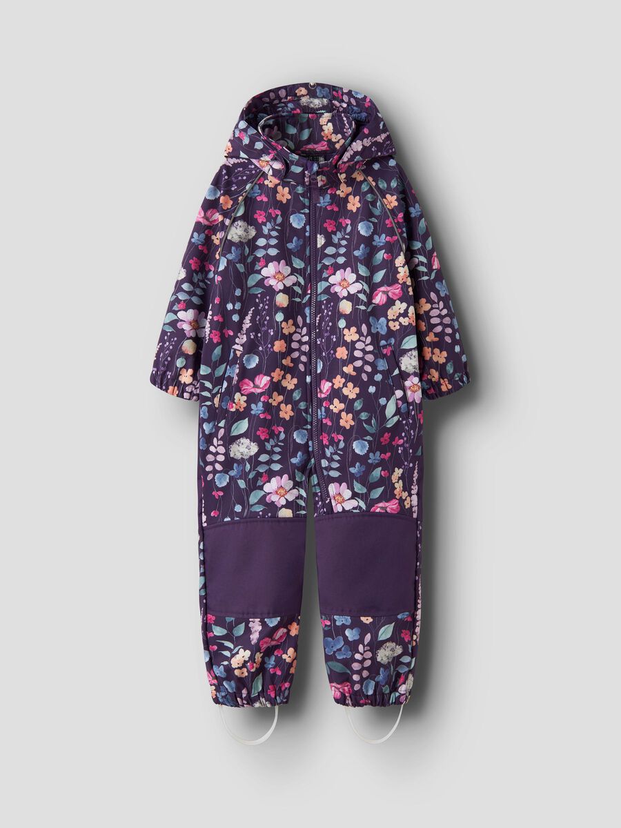 NAME IT Softshell kombinezonas "Bordo gėlynai"
