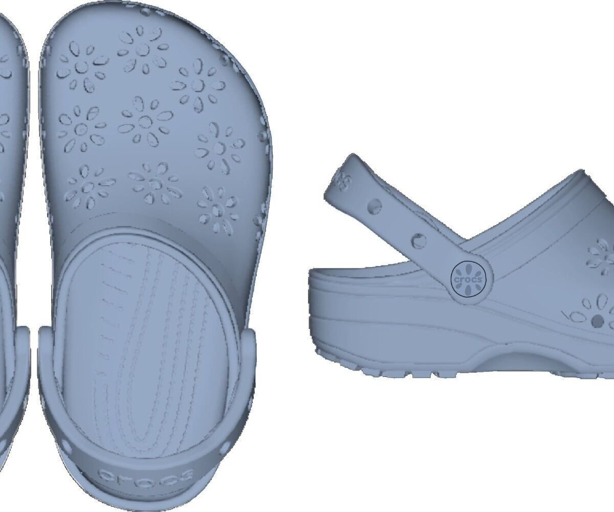 a47b65628c003be230a03345b8384b93 Crocs™ CLASSIC FLORAL CUT OUT CLOG KID'S Blue Haze