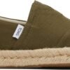 TOMS Recycled Cotton Woven Men Alpargata Rope 2.0 Olive