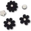 Crocs™ Jibbitz Black Velvet Flower 5 Pack 198445295560 Jibbitz Black Velvet Flower 5 Pack 198445295560
