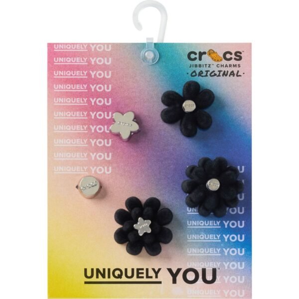 Crocs™ Jibbitz Black Velvet Flower 5 Pack 198445295560 Jibbitz Black Velvet Flower 5 Pack 198445295560
