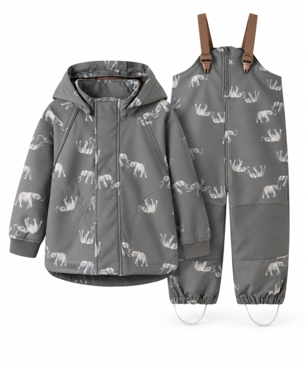 NAME IT Softshell kelnių ir striukės komplektas "Pilkas mamutas"