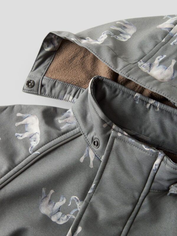 NAME IT Softshell kelnių ir striukės komplektas "Pilkas mamutas"